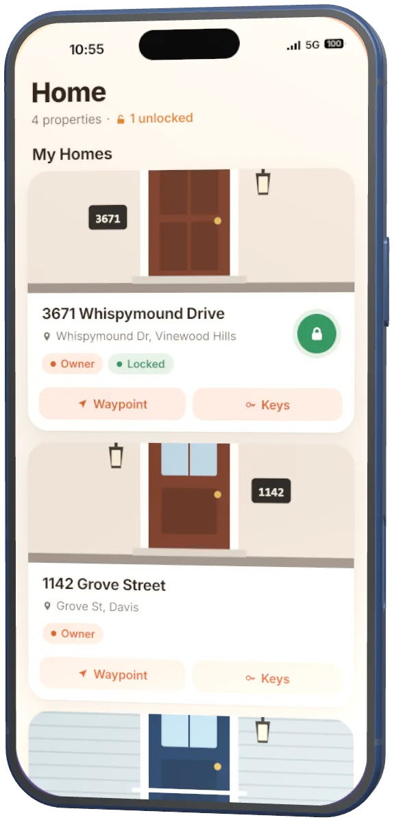 Home: properties with waypoint and keys.