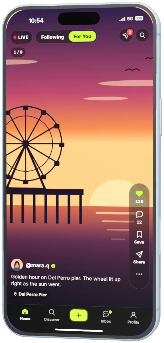 Loop: a full-screen clip feed.